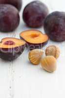Plums and hazelnuts