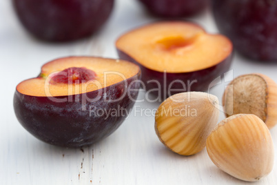 Plums and hazelnuts