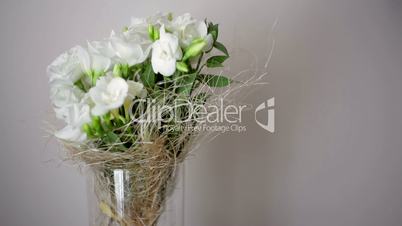 beautiful wedding bouquet with white roses