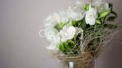 beautiful wedding bouquet with white roses