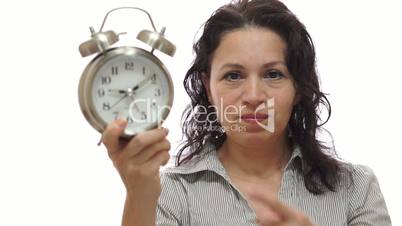 Mad Woman Manager With Time Clock