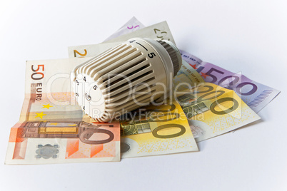 Thermostat, Heizkosten, Geldschein, Banknote