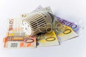 Thermostat, Heizkosten, Geldschein, Banknote