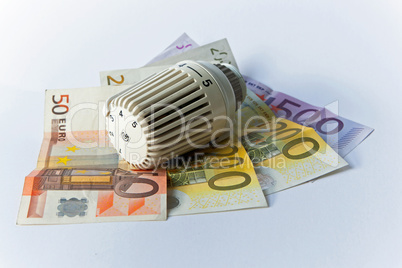 Thermostat, Heizkosten, Geldschein, Banknote