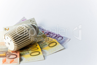 Thermostat, Heizkosten, Geldschein, Banknote