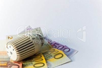 Thermostat, Geldschein, Banknote, Heizkosten