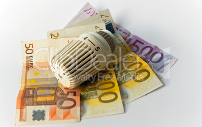 Thermostat, Geldschein, Banknote, Heizkosten