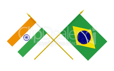 Flags, Brazil and India