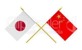 Flags, China and Japan
