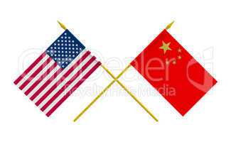 Flags, China and USA