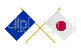 Flags, Japan and European Union