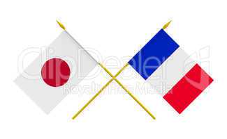 Flags, France and Japan