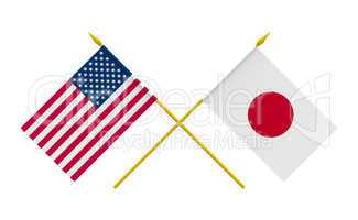 Flags, Japan and USA