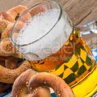 homemade pretzels and beer