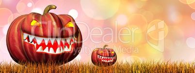 Pumpkins for halloween - 3D render