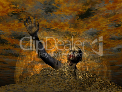 Zombie for Halloween - 3D render