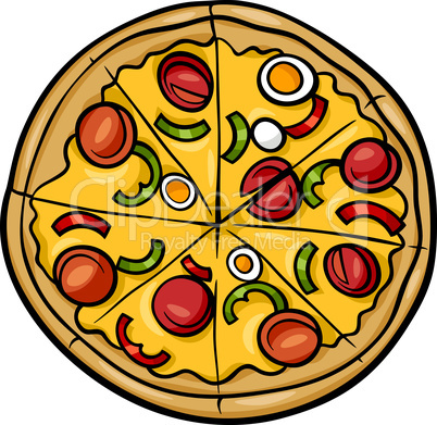 italian pizza cartoon illustration