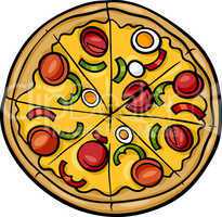 italian pizza cartoon illustration