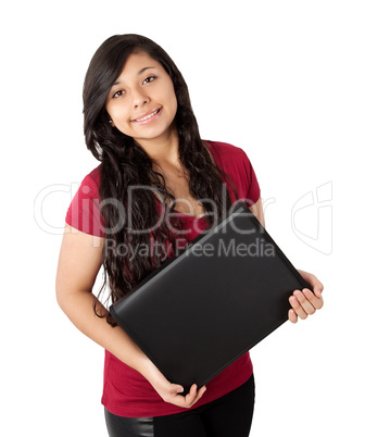 school girl with black folder school girl with black folder