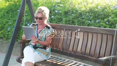 Businesswoman working at outdoors