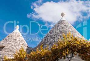 Unique quaint Alberobello - trulli village, Italy