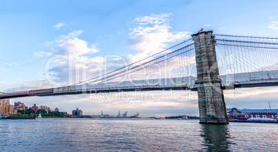 New York Brooklyn Bridge and Pier 17, panoramic hi-res view