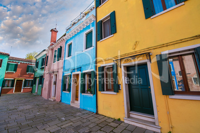 Colourful homes of Burano in the province of Venice