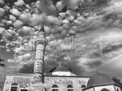 Old islamic church building with mosque and minaret tower in Kos