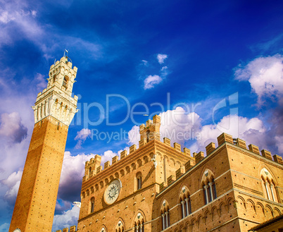 Siena, Italy. Beautiful view of Piazza del Campo