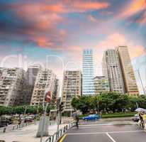 Buildings of Macau. City skyline on a beautiful evening