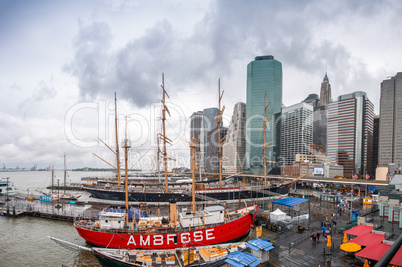 NEW YORK CITY - JUNE 10, 2013: South Street Seaport and Pier 17
