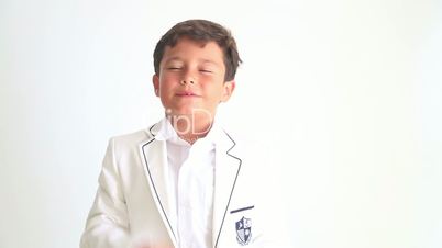 Little boy dancing and pointing