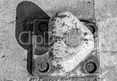 Bollard on the port. View from above