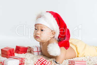 Asian Santa baby boy