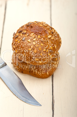 organic bread over rustic table