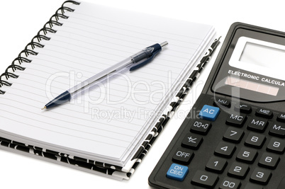 Notebook and calculator