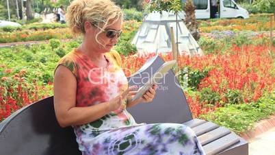 woman with digital tablet outdoor