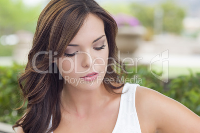 Pretty Mixed Race Girl Portrait Outdoors