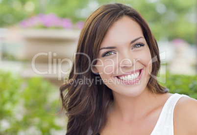 Pretty Mixed Race Girl Portrait Outdoors