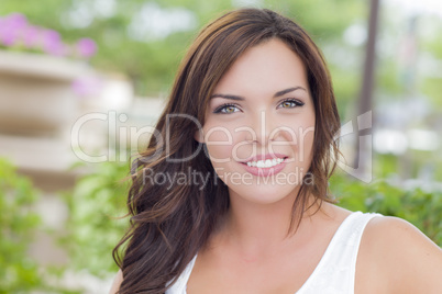 Pretty Mixed Race Girl Portrait Outdoors