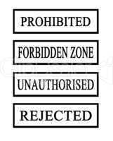 four prohibited stamps