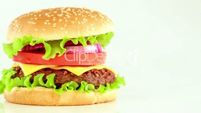 Tasty and appetizing hamburger cheeseburger