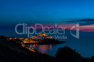 Landscape of castelsardo by night