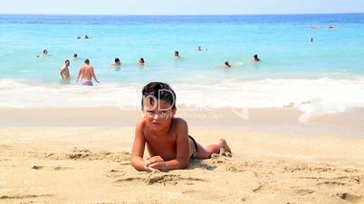 Cute boy on the beach