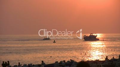 Beautiful Sunset on Mediterranean Sea Coastline