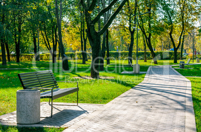 bench in a quiet city park