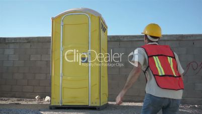 Male Construction Worker Portable Bathroom