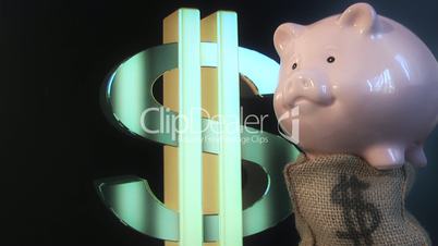 Piggy bank and dollar symbol