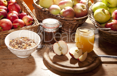 healthy breakfast with apples