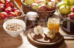 healthy breakfast with apples